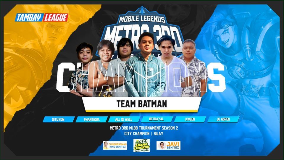 Congratulations! TEAM BATMAN !!! Sila ang hari ng Metro 3rd Mobile Legends Tournament Season 2