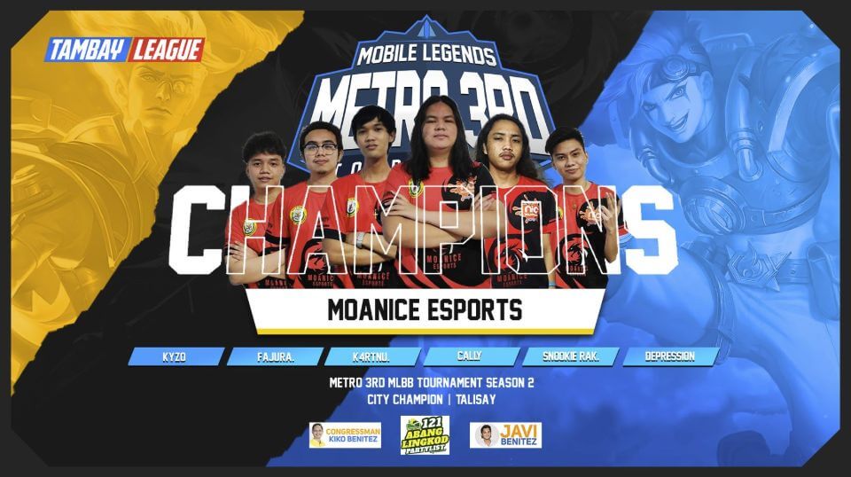 Congrats! METRO 3RD MOBILE LEGENDS TOURNAMENT SEASON 2 Champion & MVP