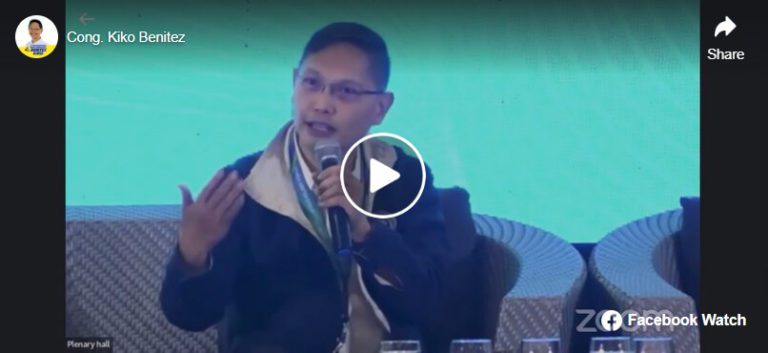 WATCH Congressman Kiko Benitez, Ph.D Valuable Insights on Mindsets and Behaviors to promote a Healthy Environment