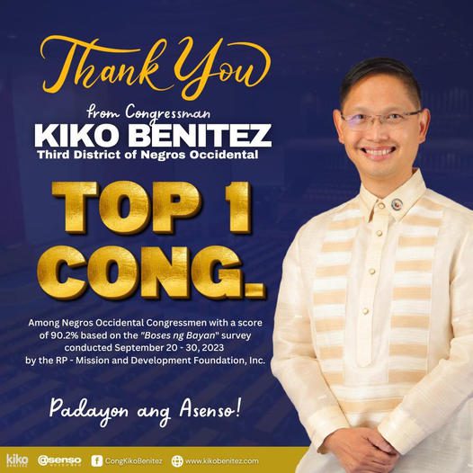 Cong. Kiko Benitez Top 1 Cong. - Thank You!