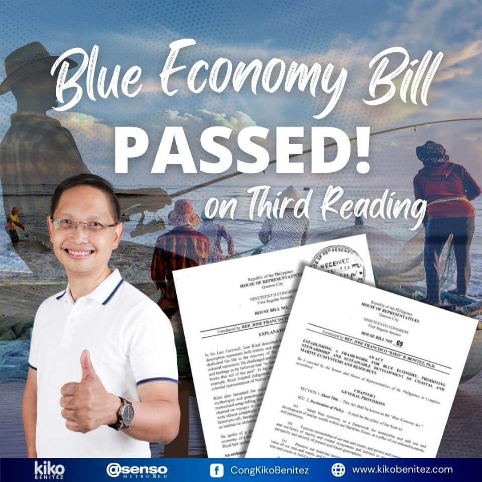 BENITEZ LAUDS FINAL HOUSE APPROVAL OF BLUE ECONOMY BILL