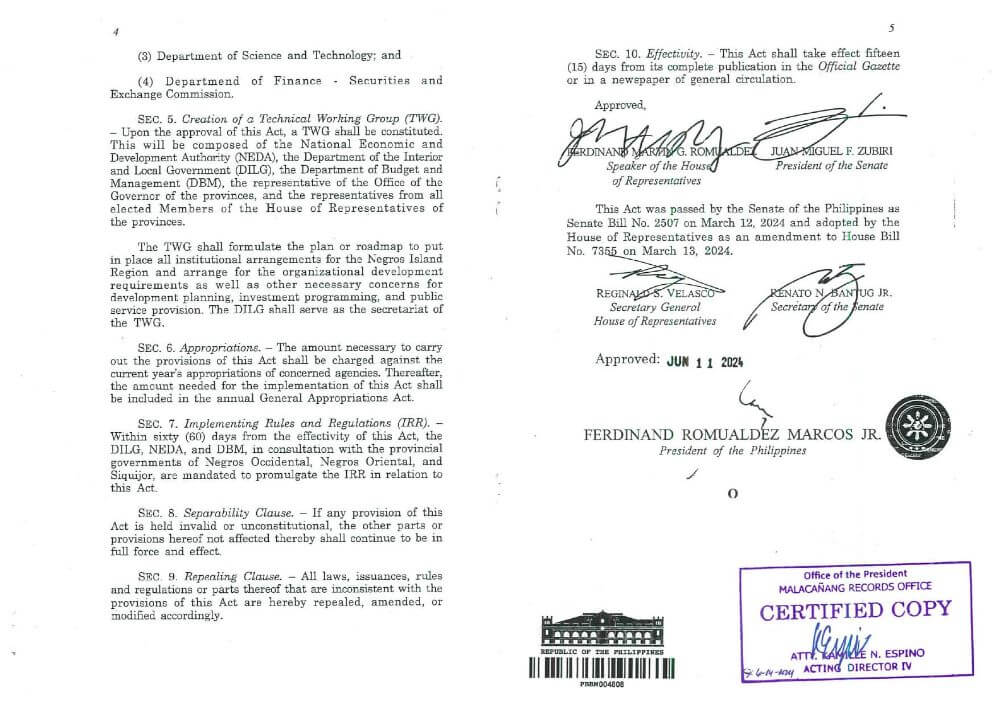 Republic Act No. 12000 An Act Establishing the Negros Island Region